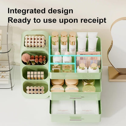 Booklov Makeup Organizer for Vanity, Countertop Cosmetic Display Case with Clear Acrylic Drawers, Bathroom Counter Beauty Caddy, Cute Table Storage Holder for Skincare, Brush Lipsticks, Crystal White