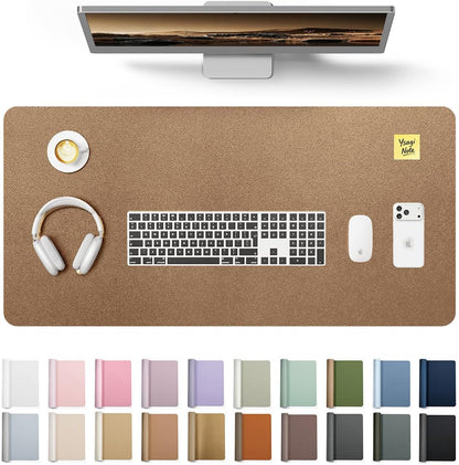 YSAGi Leather Desk Protector, Office Mat, Large Mouse Mat, Non-Slip PU Leather Blotter, Laptop Pad, Waterproof Writing Pad for Office and Home (Light Pink, 23.6" x 13.8") - Colors B