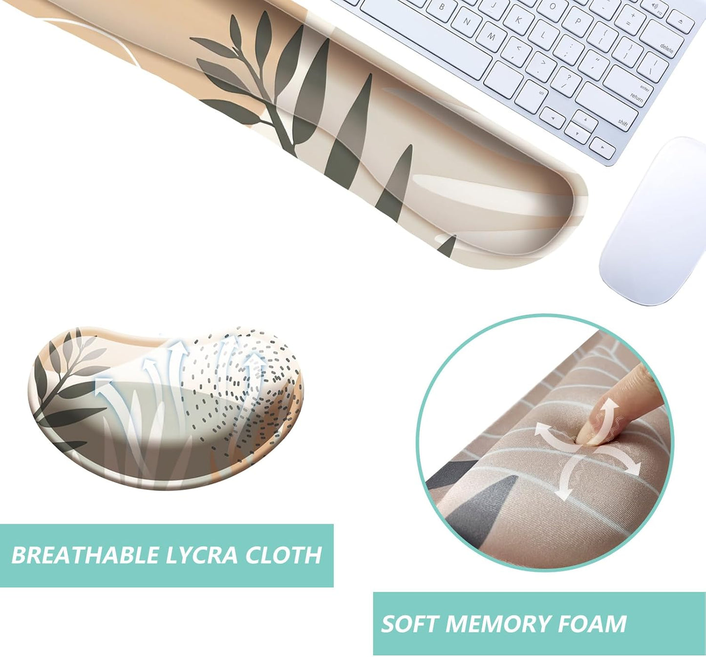 Keyboard Wrist Rest Mouse Wrist Support Set, Memory Foam Wrist Rest Pad for Computer Laptop Keyboard Mouse, Ergonomic Wrist Cushion Support for Typing Pain Relief, Gaming Home Office, Purple