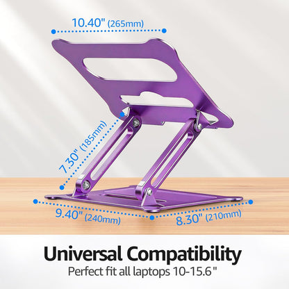 Urmust Laptop Notebook Stand Holder Adjustable Laptop Stand Portable Computer Riser Compatible with MacBook Air Pro HP Dell XPS Lenovo All Laptops 10-15.6"(Rose Gold)