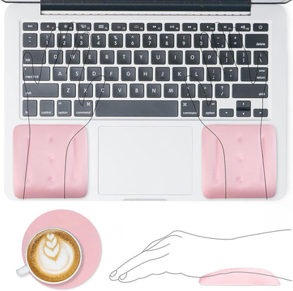VAGAU Wrist Rests for Laptop, Wrist Support for Keyboard and Mouse, Ergonomic Memory Foam Wrist Pads for Laptop, Office, Computer, Comfortable Typing Wrist Pain & Carpal Tunnel Relief (Black)