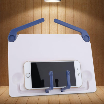 Dioche Book Stand Cookbook Holder Desk Reading with 5 Adjustable Height, Foldable and Portable Sturdy Bookstands for Textbook, Recipe, Magazine, Music Books, Laptop, Tablet