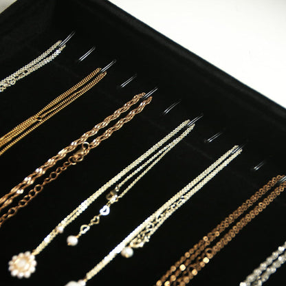 Coward Stackable Jewelry Trays Organizer Set with Clear Lid, Trays for Drawer, Earring Necklace Bracelet Ring Display Organizer (beige(ring+12girds+30girds+The glass lid))