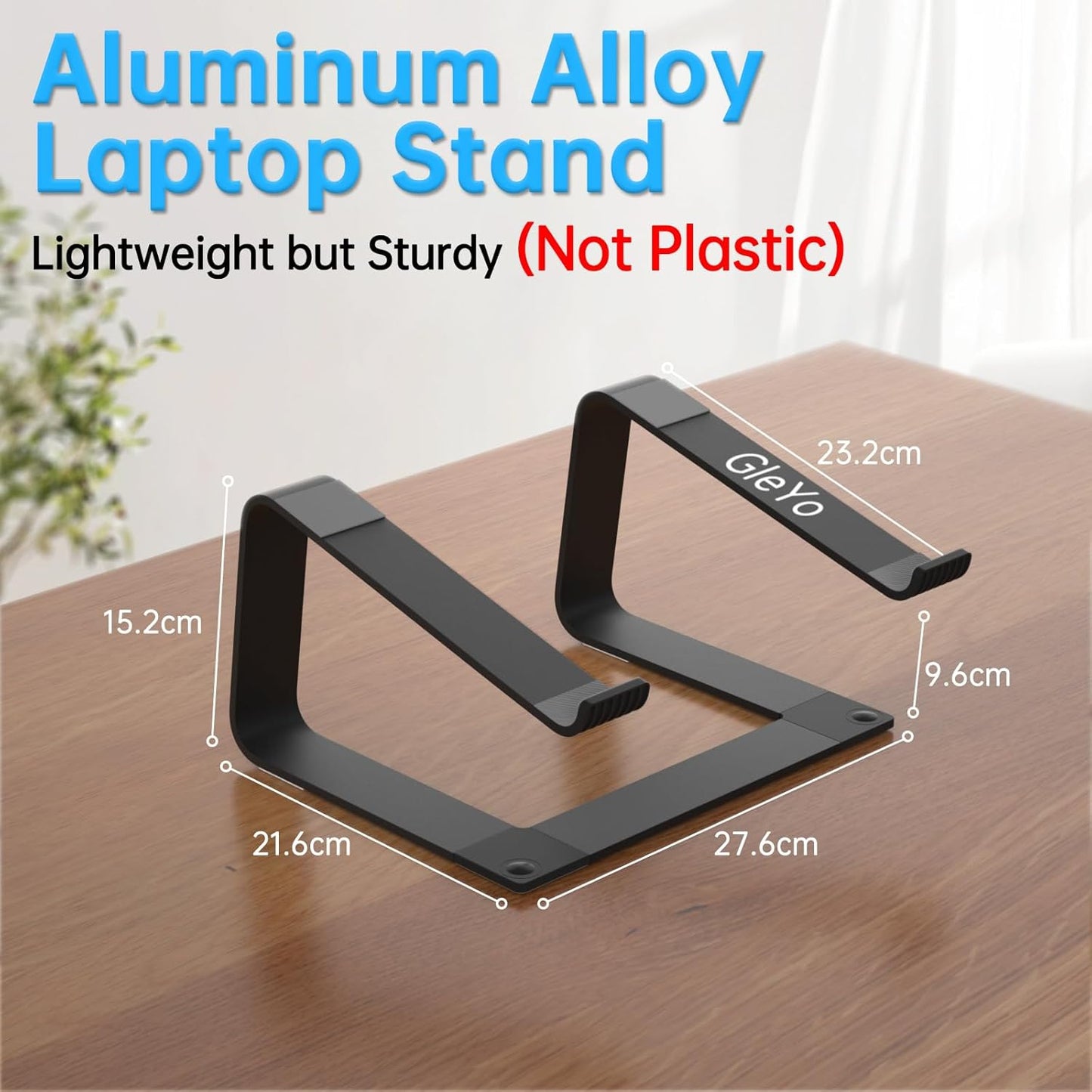 Laptop Stand for Desk Adjustable Computer Stand with 360 Rotating Base Ergonomic Laptop Riser Mount for Desk Foldable Protable Computer Desk Fits with MacBook Pro Air, Round Black
