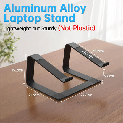 Laptop Stand for Desk Adjustable Computer Stand with 360 Rotating Base Ergonomic Laptop Riser Mount for Desk Foldable Protable Computer Desk Fits with MacBook Pro Air, Round Black