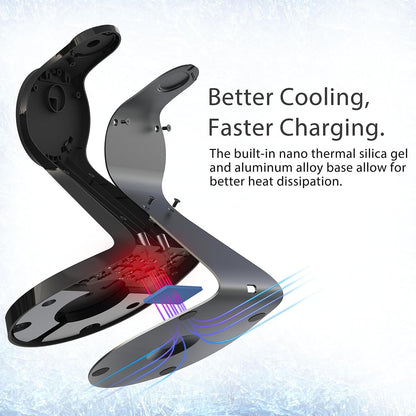 3 in 1 Charging Station for Apple Devices,Mag-Safe Charger Stand Fast Charging,Wireless Charger for iPhone 16/15/14/13/12 Series,& AirPods,& iWatch(USB-C Charger Included)