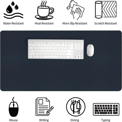 Bloss Leather Desk Pad and Keyboard Wrist Rest, Large Mouse Pad + Keyboard Pad+Mouse Wrist Support, Non-Slip Desk Mat Protector for Office, Home(31.5×15.7 Inches,Beige)