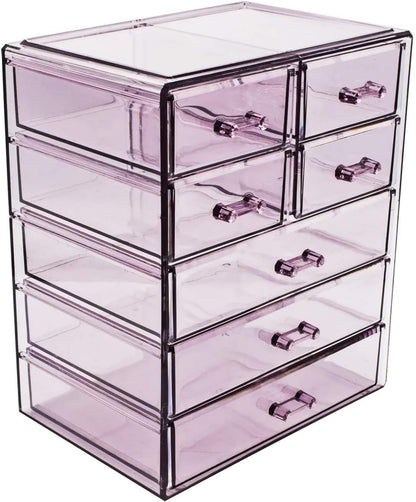 Sorbus Acrylic Makeup Organizer Set, 6-Drawer Vanity & Countertop Cosmetic Storage with Small & Wide Drawers, Clear Makeup Storage for Brushes, Lipsticks, Jewelry – Holiday Gift for Women & Teens