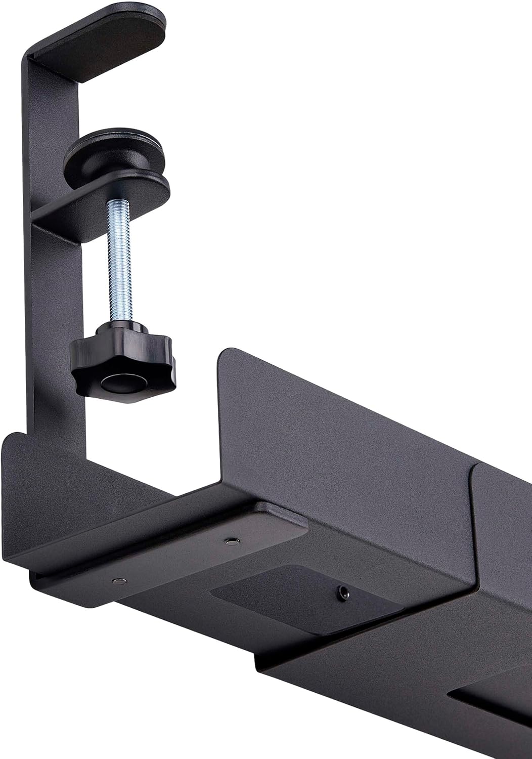 StarTech.com Under Desk Cable Management Tray - Office/Standing Desk Cable Tray Organizer - Desk/Table Mount Holder for Cords/Wire/Power Strip - Computer Cable Manager - 23-1/2"L x 4-1/2"D (UDCMTRAY)