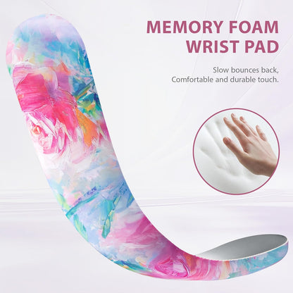 Ospelelf Wrist Rest for Keyboard and Mouse Ergonomic Mouse Pad with Wrist Support Memory Foam Wrist Rest for Computer Keyboard,3-in-1 Gel Mouse and Keyboard Pad for Office Geometry Green