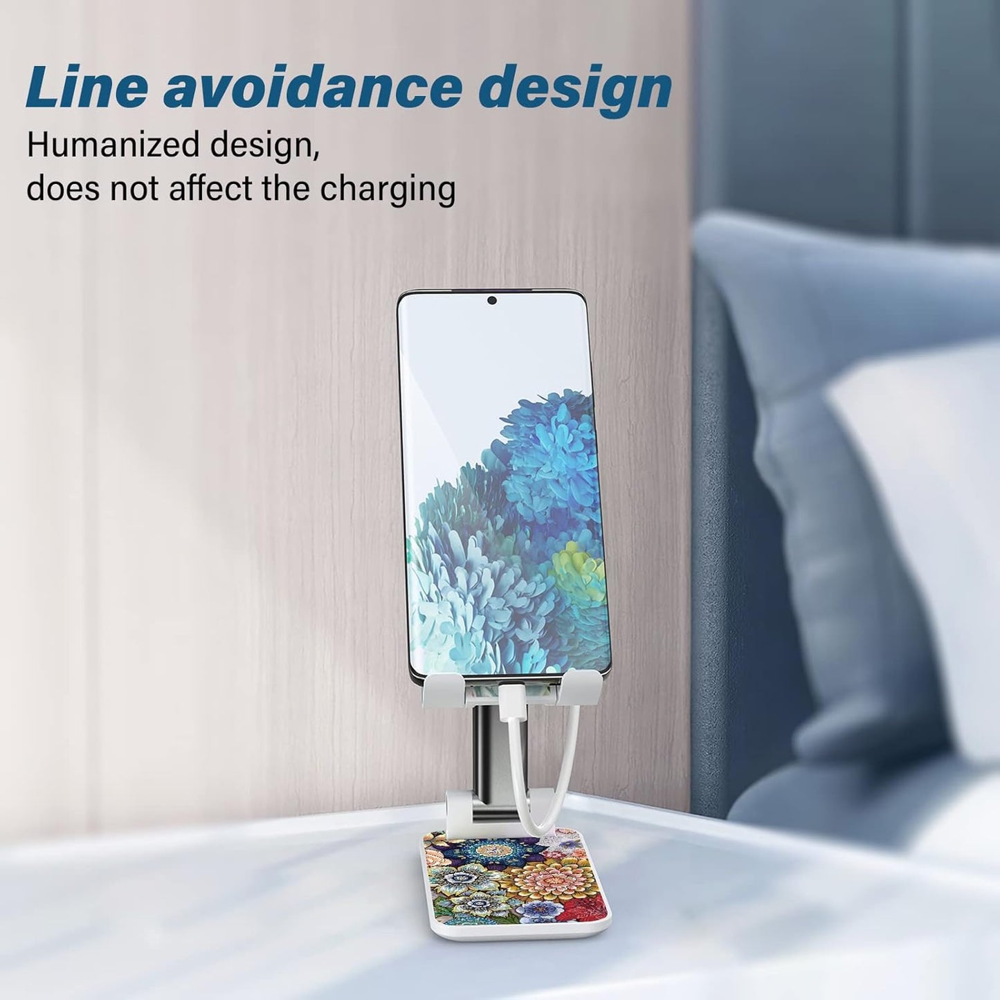 Desk Cell Phone Stand - Adjustable Angle-iPad Holder, Universal Compatible Phone Holder for Desk