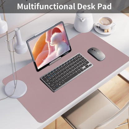 Bloss Leather Desk Pad and Keyboard Wrist Rest, Large Mouse Pad + Keyboard Pad+Mouse Wrist Support, Non-Slip Desk Mat Protector for Office, Home(31.5×15.7 Inches,Beige)
