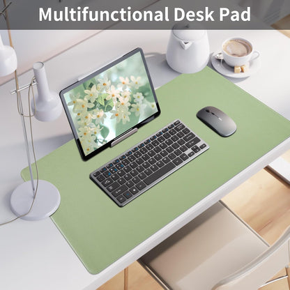 Bloss Leather Desk Pad and Keyboard Wrist Rest, Large Mouse Pad + Keyboard Pad+Mouse Wrist Support, Non-Slip Desk Mat Protector for Office, Home(31.5×15.7 Inches,Beige)