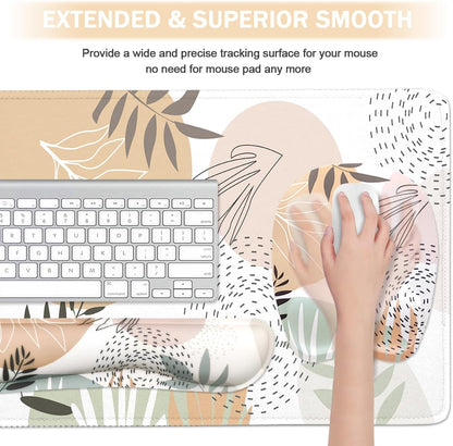 Memory Foam Set Wrist Rest Pad & Mouse Wrist Rest Support,Ergonomic Design for Office,Home,Laptop,Desktop Computer,Gaming Keyboard - Pink