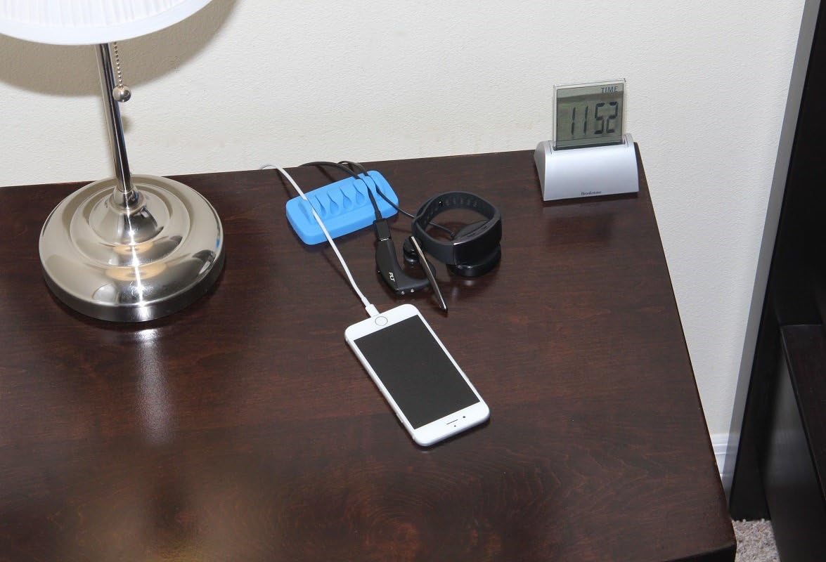 Heaviest Cable Organizer on The Market! Compact and Weighted Desktop Cord Holder and Cable Organizer, Eco-Friendly Silicone, No Bad Smell, Bundled with 4 Reusable Cable Ties! (Black)