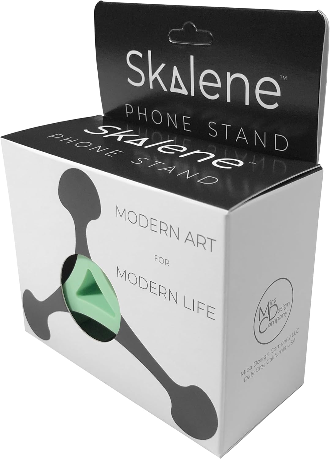 Skalene Phone Stand - 100% Silicone Rubber, Adjustable Phone Holder, Prop, Rest - Desk, Office, Home, Kitchen Accessory (Stealth Black)