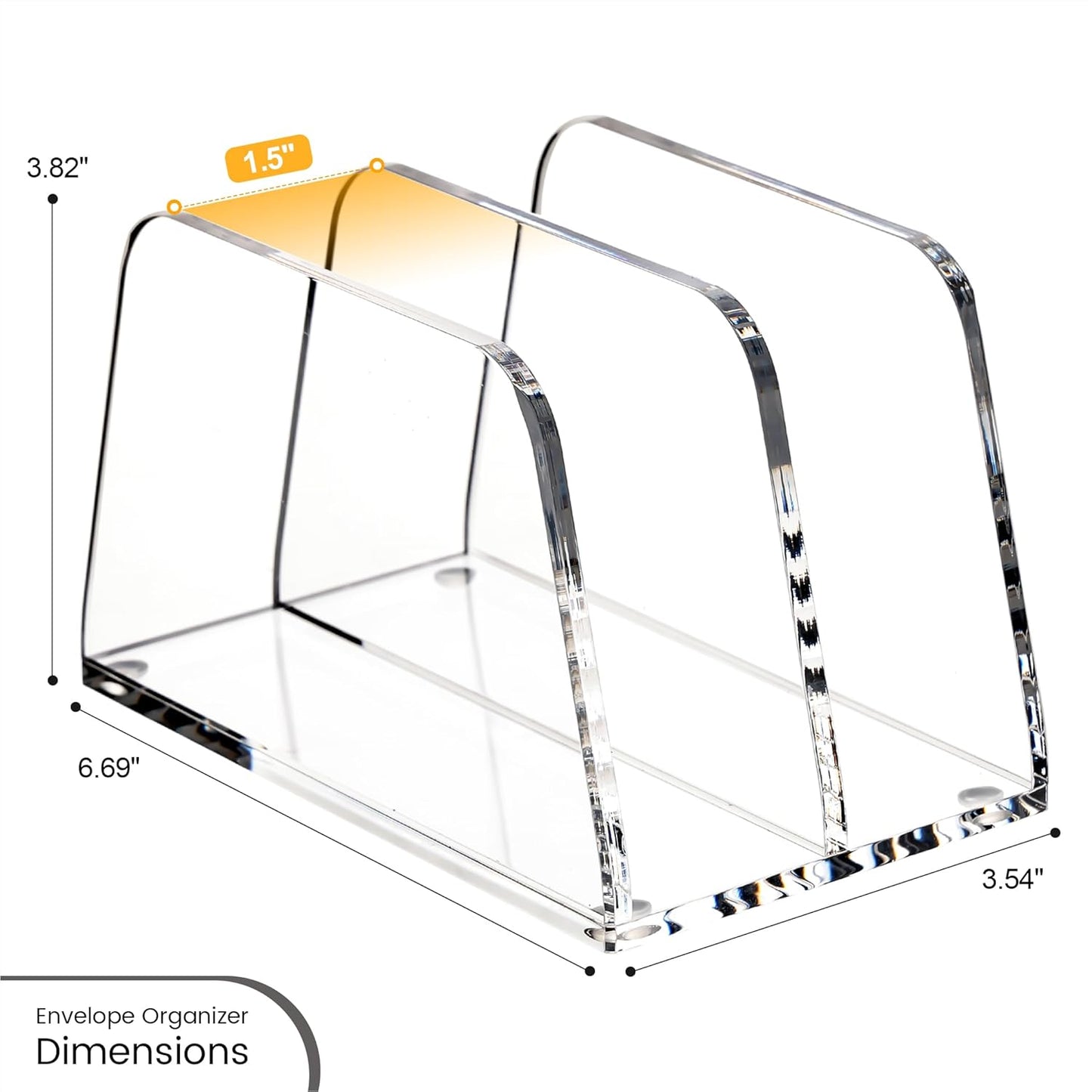 YUXUN Desk File Organizer,5-Section Vertical Clear Acrylic Desk Organizer File Holder Mail Sorter Office Organization for Office Home &Classroom（B5）