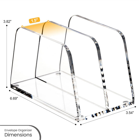 YUXUN Desk File Organizer,5-Section Vertical Clear Acrylic Desk Organizer File Holder Mail Sorter Office Organization for Office Home &Classroom（B5）