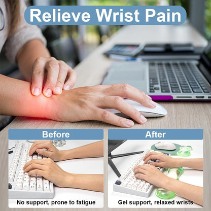 Gel Wrist Rest and Cloud Mouse Pad Support for Keyboard and Mouse - Ergonomic Pink Keyboard Wrist Pad Set for Typing Pain Relief/Computer/Laptop/Gaming/Home/Office (Cloud Shape, Gradient Blue Pink)