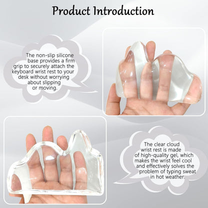Gel Wrist Rest for Keyboard and Mouse Square Blue Plaid Clear Keyboard Wrist Rest Transparent Ergonomic Cute Checkered Mouse Wrist Pad Silicone Non-Slip Support for Computer Laptop Gaming Home Office