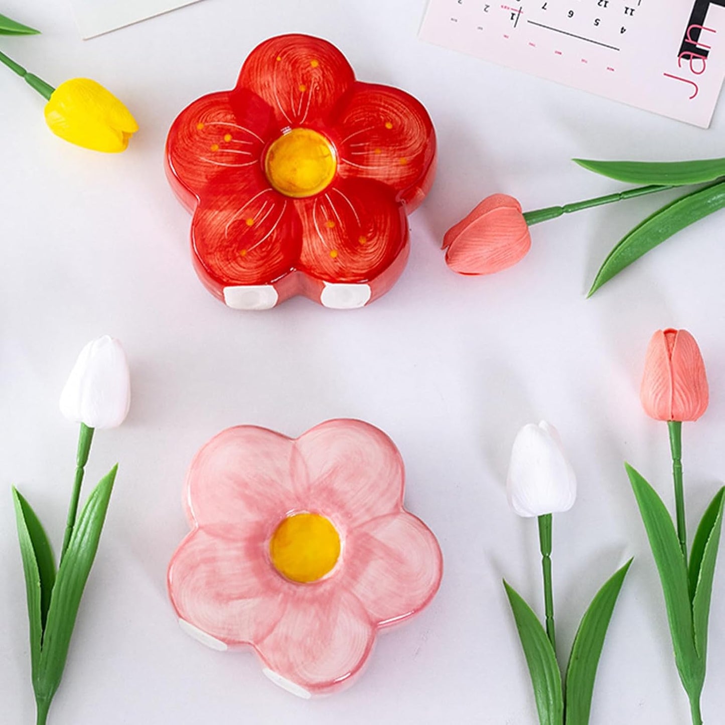 Pink Pencil Holder Pen Holder Office Desk Accessories Aesthetic Cute Flower Home Decor Makeup Brush Holder Vase Birthday Gifts for Women Vanity Toothbrush Holder Kawaii Kitchen Utensil Holder