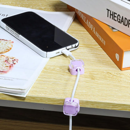 6 Pack Magnetic Cable Clips, Cable Organizer Holder Magnet Cable Management Adhesive Charger Clips Wire USB Cord Manager Keeper for Home Office Car Wall Desk Phone Nightstand (Purple)