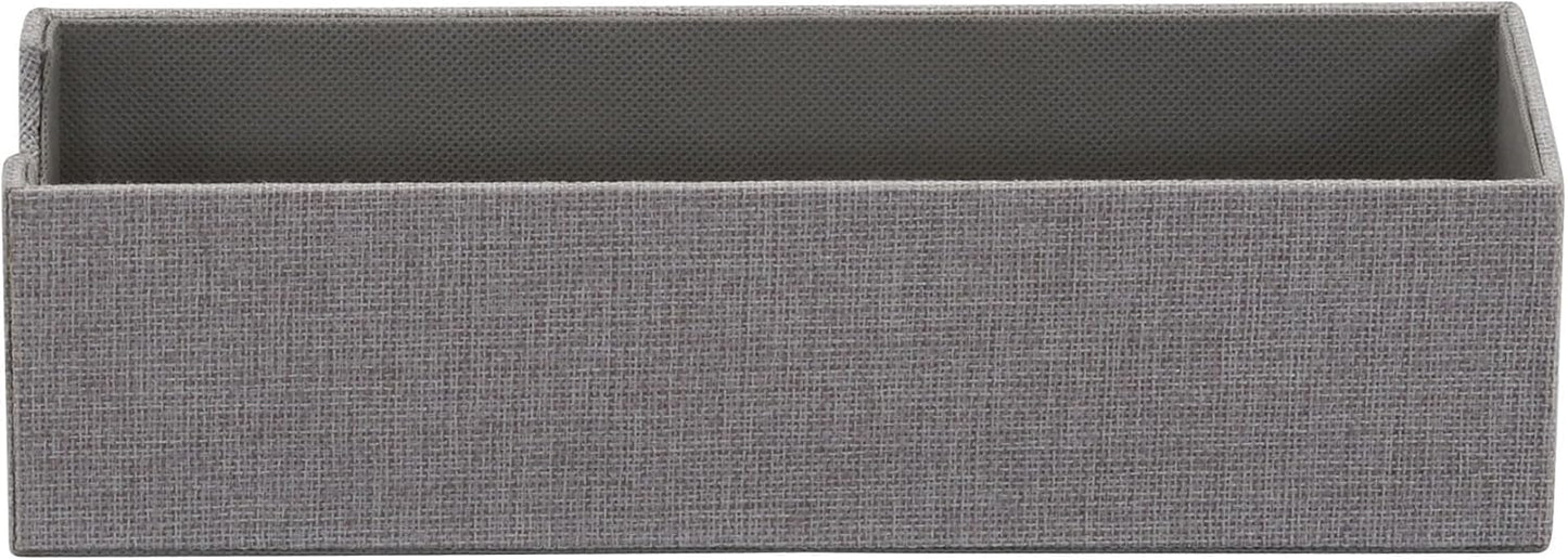 Household Essentials Grey 725-1 Deep Drawer Organizer Box for Storage | 12 in x 4 in x 3.13, Silver