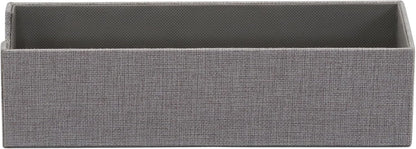 Household Essentials Grey 725-1 Deep Drawer Organizer Box for Storage | 12 in x 4 in x 3.13, Silver
