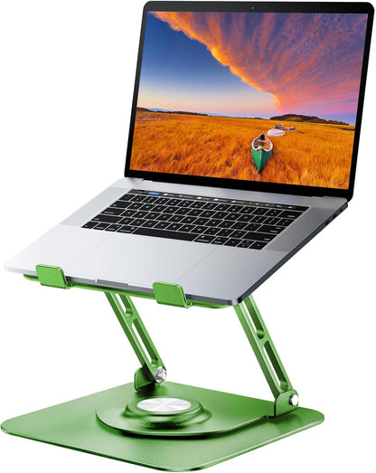 JOYEKY Laptop Stand for Desk, Adjustable Computer Stand with 360° Rotating Base, Ergonomic Laptop Riser for Collaborative Work, Foldable & Portable Laptop Stand, fits for All 10-16" Laptops (Grey)