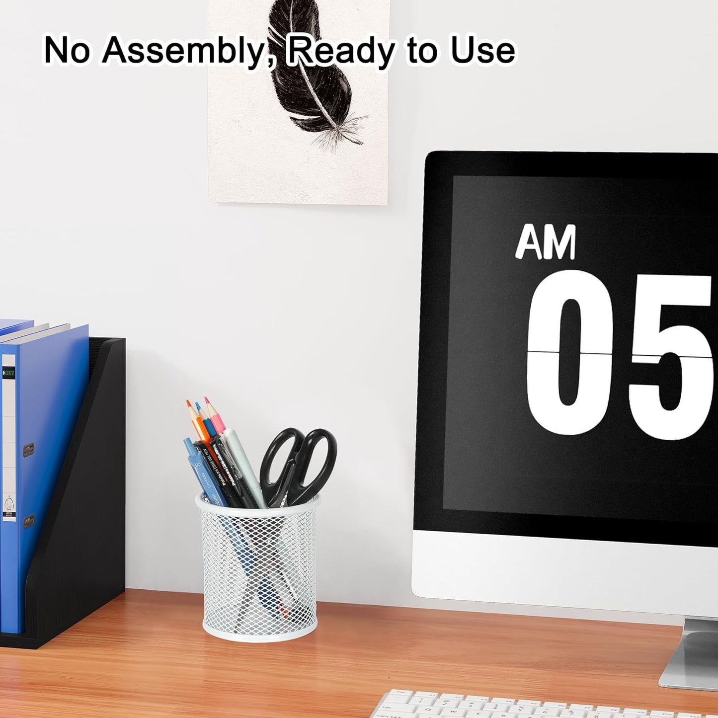 EasyPAG Pencil Holder for Desk, 2 Pack Metal Pen Organizer, Mesh Pencil Cup Organizer for Home, Office, Classroom, School, Black