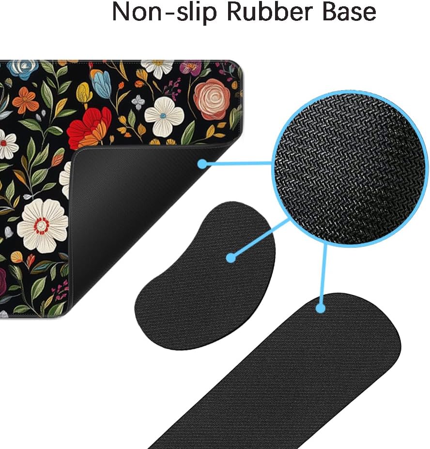 MIBITRI Keyboard Mouse Pad Set, Extended Gaming Mouse Pad+Ergonomics Keyboard Wrist Rest Support, Memory Foam, Easy Typing Pain Relief, 4Pcs XXL Ultra Thick Desk Mat, Enchanted Bookshelf