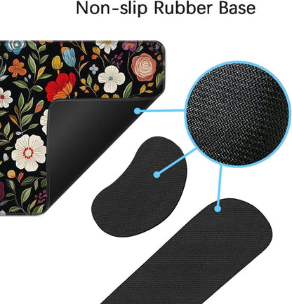 MIBITRI Keyboard Mouse Pad Set, Extended Gaming Mouse Pad+Ergonomics Keyboard Wrist Rest Support, Memory Foam, Easy Typing Pain Relief, 4Pcs XXL Ultra Thick Desk Mat, Enchanted Bookshelf