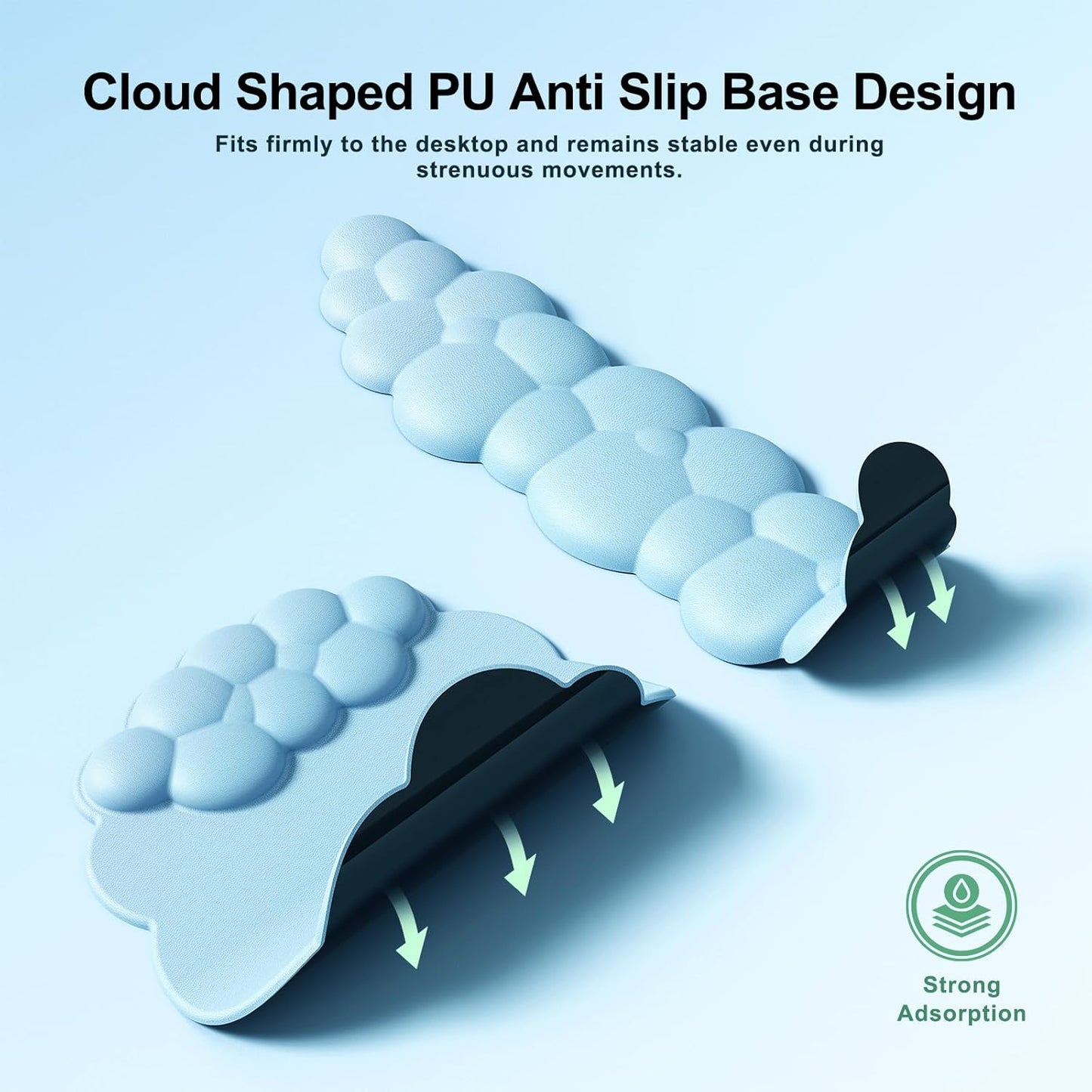 MOKURU Cloud Mouse Pad with Wrist Rest, Cloud Keyboard Wrist Rest, Mouse Pad Wrist Support, Ergonomic Keyboard Mouse Wrist Support White