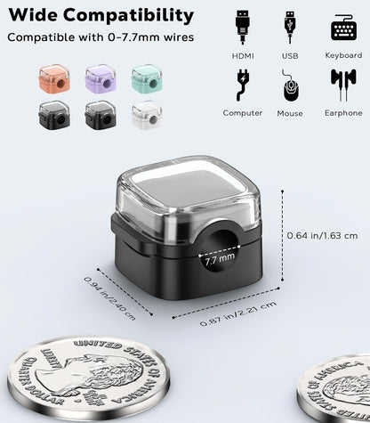 MoKo 6 Pack Magnetic Cable Clips, Under Desk Cable Management, Adhesive Magnetic Cord Holder, Magnetic Cord Organizer Wire Holder Keeper Organizer for Nightstand Desk Office Car Wall Glass, White