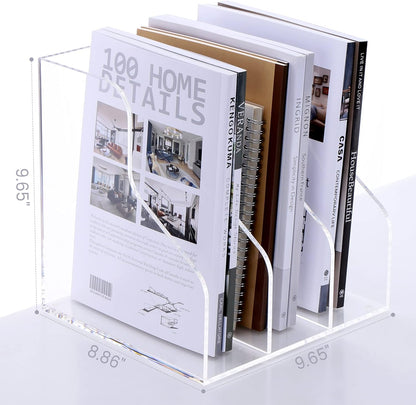 Magazine Holder, Clear Acrylic Magazine Rack, File Organizer for Office Desk, Book Organizer,-One-Piece-3 Vertical spaces,1 pack (B5)……