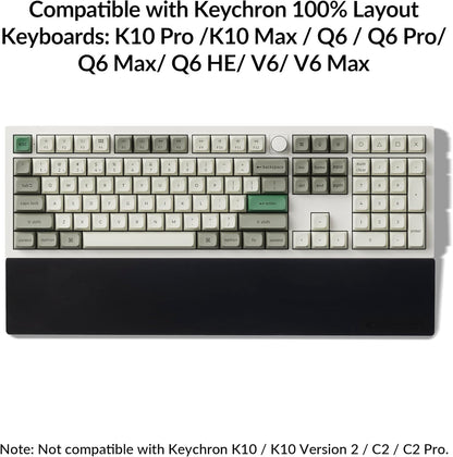 Silicone Wrist Rest for Keychron K10 Pro / K10 Max/ K10 HE / Q6 / Q6 Pro / Q6 Max / Q6 HE / V6 / V6 Max, 17.6" Non-Slip Palm Rest, 100% Full-Sized Mechanical Keyboards Support with Typing Pain Relief