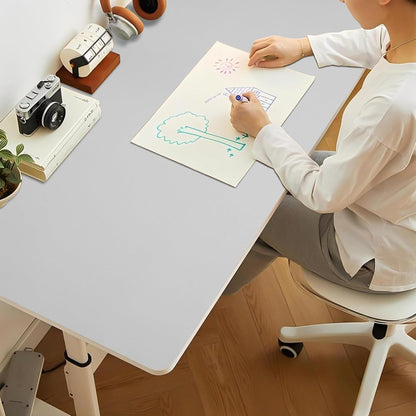 Bloss Leather Desk Pad and Keyboard Wrist Rest, Large Mouse Pad + Keyboard Pad+Mouse Wrist Support, Non-Slip Desk Mat Protector for Office, Home(31.5×15.7 Inches,Beige)
