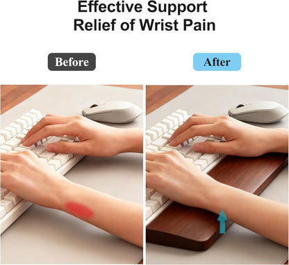 75 Keys Keyboard Wrist Rest - Ergonomic Walnut Wood Palm Rest for Mechanical Keyboard, Non-Slip, Comfortable Typing and Gaming (75 Keys)