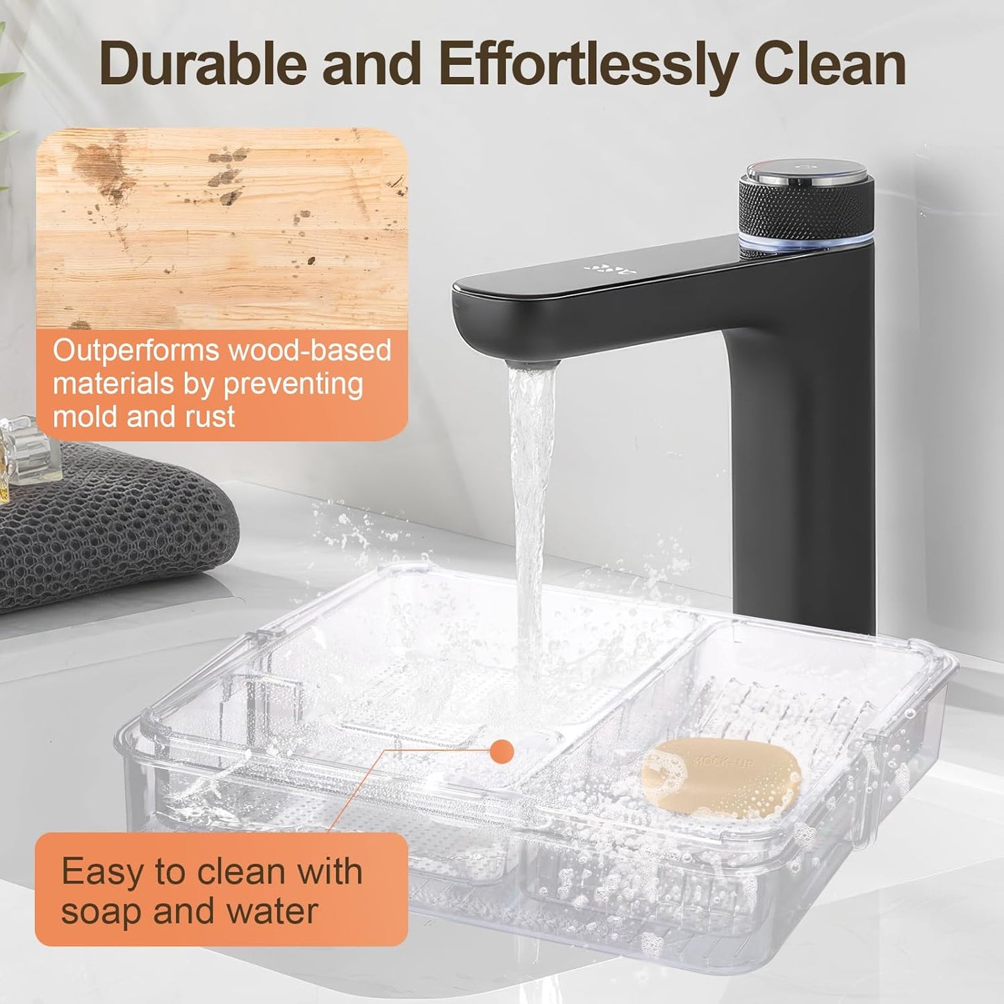 Expandable Drawer Organizer-Adjustable Shallow Tray, 11" to 19" Width,1.97" Height, Clear Plastic Storage for Bedroom, Living Room, Kitchen/Bathroom/Office/Cosmetic/Tools/Cutlery/Stationery
