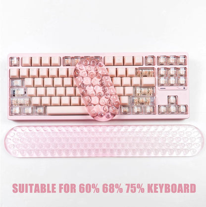 Ergonomic Gel Keyboard and Mouse Wrist Rest Set – Pink Wrist Rest for Computer Keyboard 75% 80%, Comfort & Support for Typing and Gaming