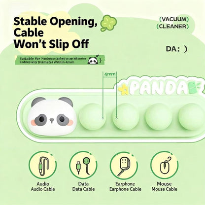 Panda Cable Organizer, Adorable Animal-Shaped Cable Clips, Desk Cable Management Cord Holder for Home and Office, Cute Wire Clips for Headphones, Chargers, USB Cables (4-Pack)