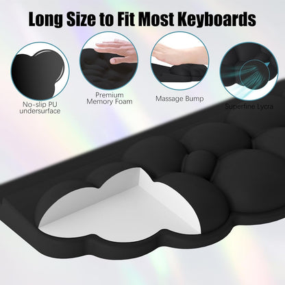 Ergonomic Wrist Rest for Keyboard and Mouse, Soft Memory Foam Cloud Keyboard Stand Pad with Wrist Rest Set, Easy Typing, Pain Relief, Comfort for Office, Work, Gaming - White