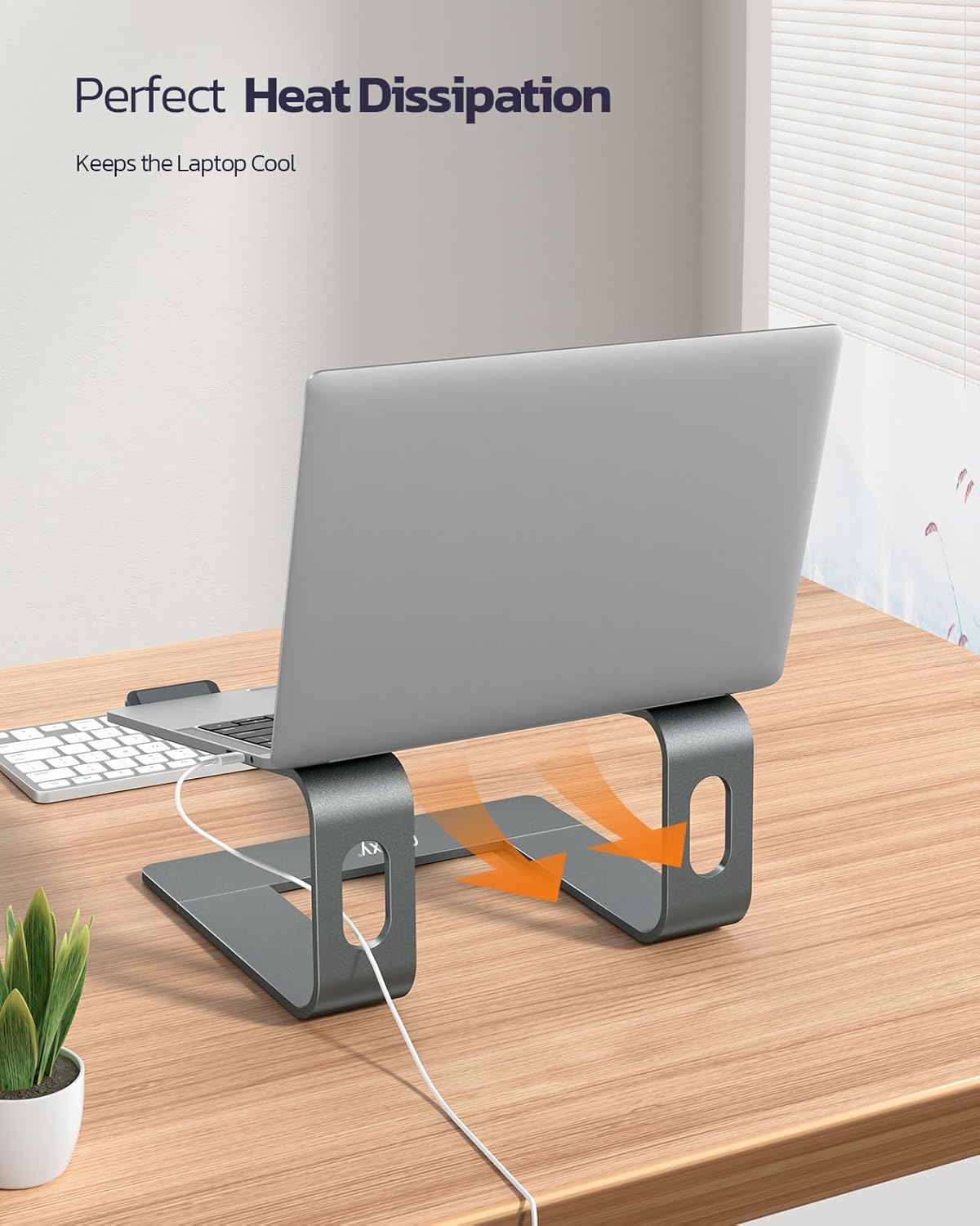Nulaxy Laptop Stand, Ergonomic Aluminum Laptop Computer Stand, Detachable Laptop Riser Notebook Holder Stand Compatible with MacBook Air Pro, Dell XPS, HP, Lenovo More 10-16” Laptops - Rose Gold
