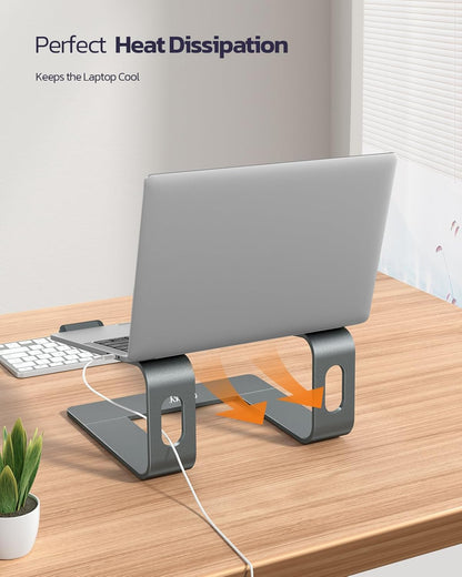 Nulaxy Laptop Stand, Ergonomic Aluminum Laptop Computer Stand, Detachable Laptop Riser Notebook Holder Stand Compatible with MacBook Air Pro, Dell XPS, HP, Lenovo More 10-16” Laptops - Rose Gold