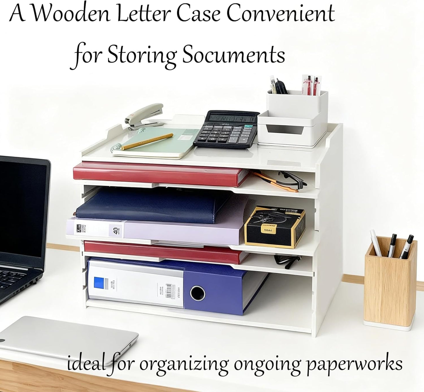 2/4/6 Tier Paper Organizer Letter Tray, Clear Acrylic Layer Stackable Paper Sorter, Plastic A4 Office File Folder Holder for for Desk Accessories, Notes, Pens, File, Document (Clear, 4 Tier)
