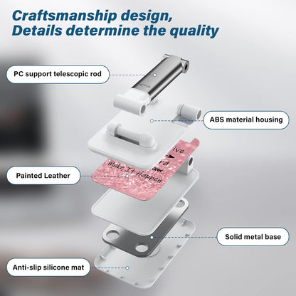 Desk Cell Phone Stand - Adjustable Angle-iPad Holder, Universal Compatible Phone Holder for Desk