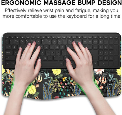 JIKIOU Keyboard Stand with Wrist Rest, Computer Keyboard Stand Pad with Non-Slip Base, Comfy Ergonomic Keyboard Riser Holder for Gaming Office Home 17.13x9.5 in Black