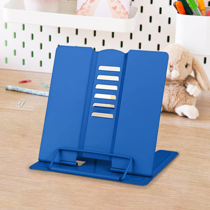 Honagu Small Book Stand Book Holder Metal Desk Stand for Reading Hands Free, Adjustable Cookbook Documents Holder, Portable for Music Books, Textbook, Recipe, Tablet, Ipad, Great Gifts (White)