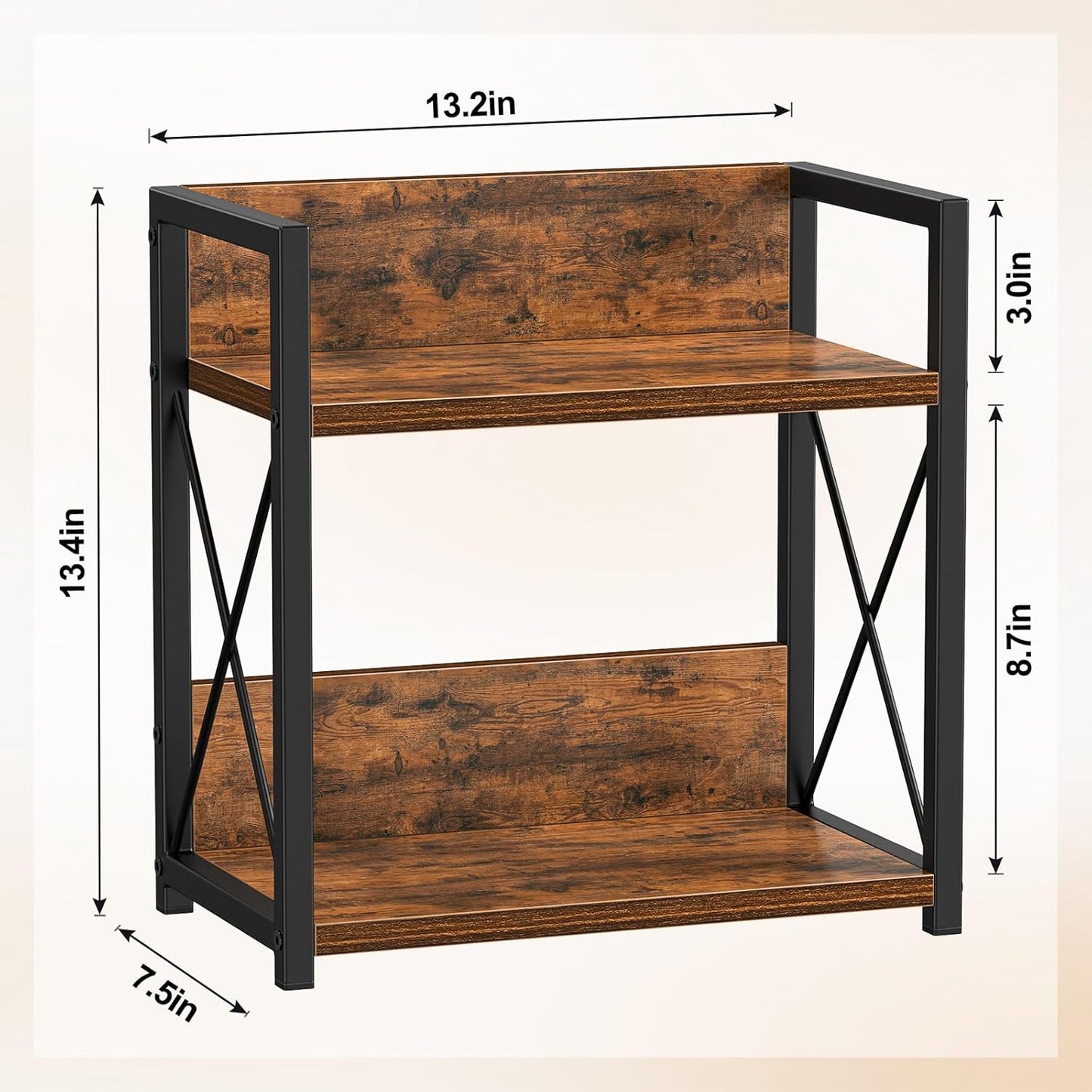 Giikin Countertop Shelf Organizer, 2 Tier Kitchen Spice Rack Organizer for Countertop, Wood Coffee Counter Shelf Organizer for Home (Bamboo, S)
