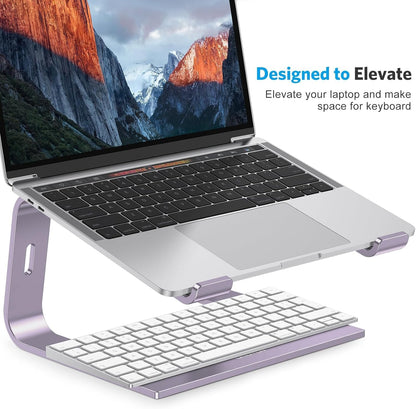 OMOTON Laptop Stand, Detachable Laptop Mount, Aluminum Laptop Holder Stand for Desk, Compatible with MacBook Air/Pro, Dell, HP All Laptops (11-16 inch), Silver